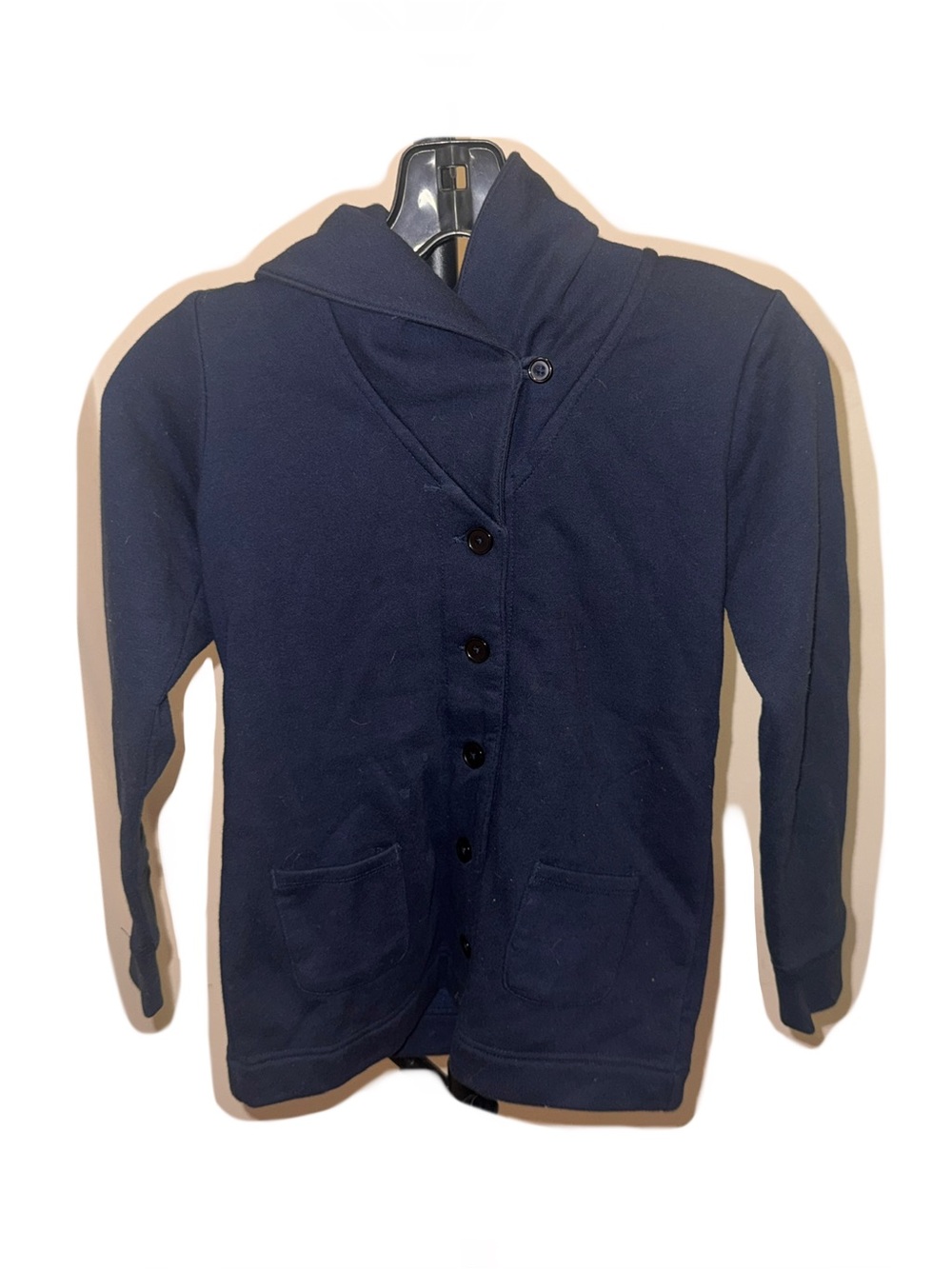 Lands' End Kids Navy Crossover Button Jacket